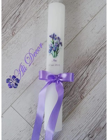 Lumanare botez "Floare de iris" Cod 16