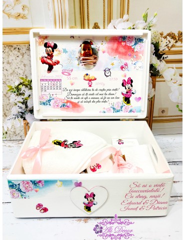 Trusou de botez "Minnie roz...
