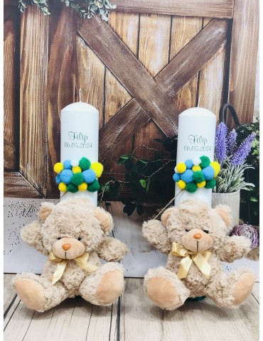 Lumanare botez "Teddy bear 2" Cod 43