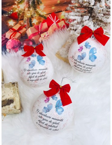 Globuri personalizate cu poza si mesaj "Doamnei educatoare" Cod 74