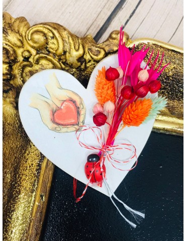 Martisor handmade cu magnet "Recunostinta" Cod 01