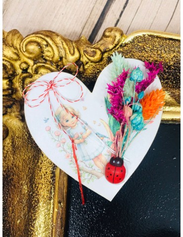 Martisor handmade cu magnet "Sweet girl" Cod 03