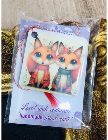 Martisor personalizat handmade "Vulpite" Cod 18