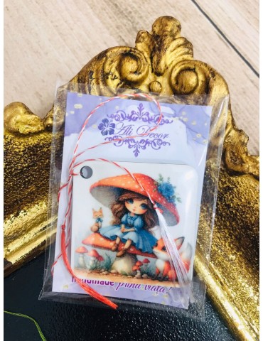 Martisor personalizat handmade "Pălărie ciuperca" Cod 19