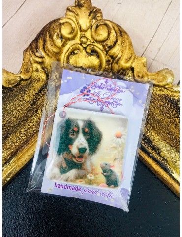 Martisor personalizat handmade "Cute dog" Cod 24