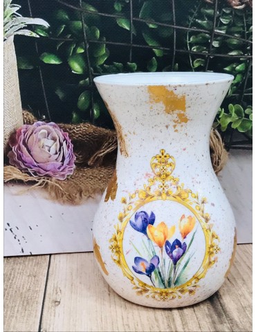 Vaza personalizata cu foita de aur "Purple" Cod 22