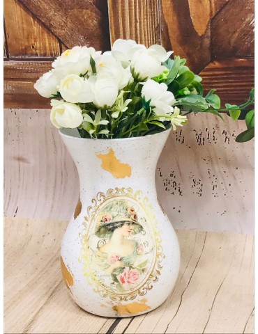 Vaza personalizata cu foita de aur "Vintage" Cod 23