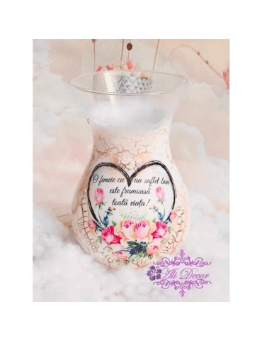 Vaza personalizata "Flori si aripi" Cod 33