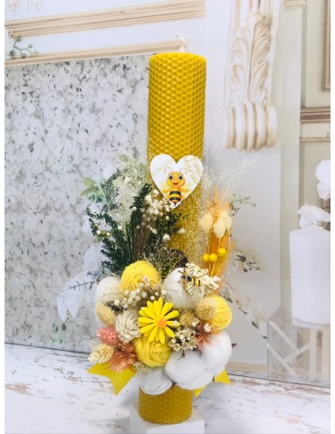 Lumanare fagure botez "Bee-bee" Cod 52