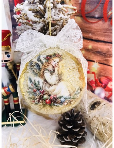 Glob premium sticla 10 cm cu foita aurie "In memoria" Cod 99