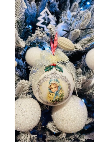 Glob de Craciun din sticla 12 cm "Vintage"